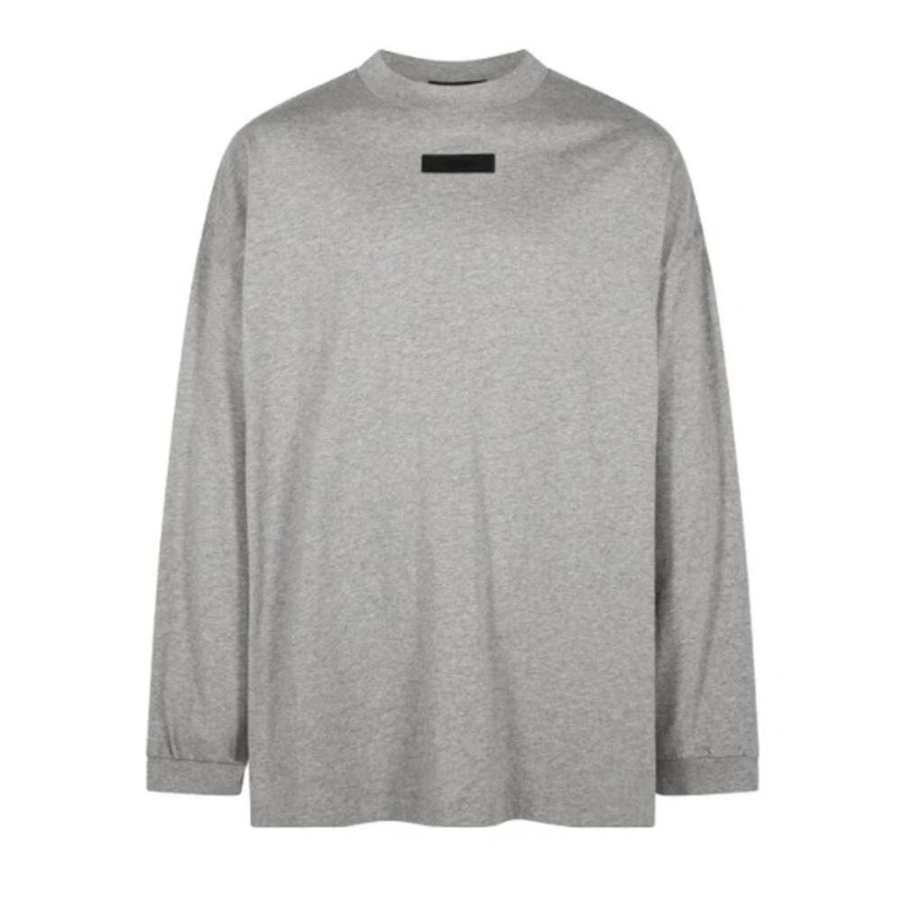 Essentials Fear‎ of God classic long sleeve tee, gray, size medium